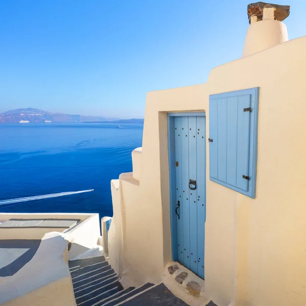 Geometría Colores Del Soleado Santorini Grecia Fragmentos Artísticos Conceptuales Edificios —  Fotos de Stock