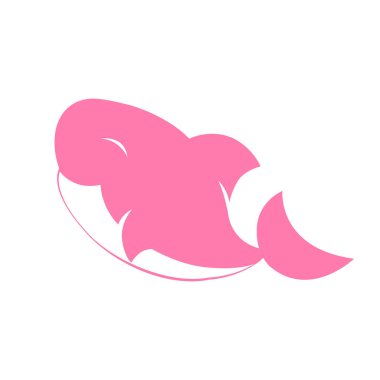 pembe köpekbalığı. Çizgi film logosu. Vektör çizimi. izole et