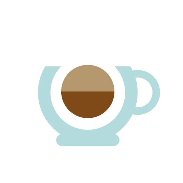 コーヒーを1杯 ロゴだ 青と茶色 ベクターイラスト — ストックベクタ