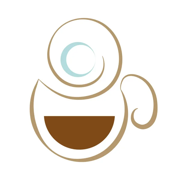 Una Taza Café Logo Azul Marrón Ilustración Vectorial — Vector de stock