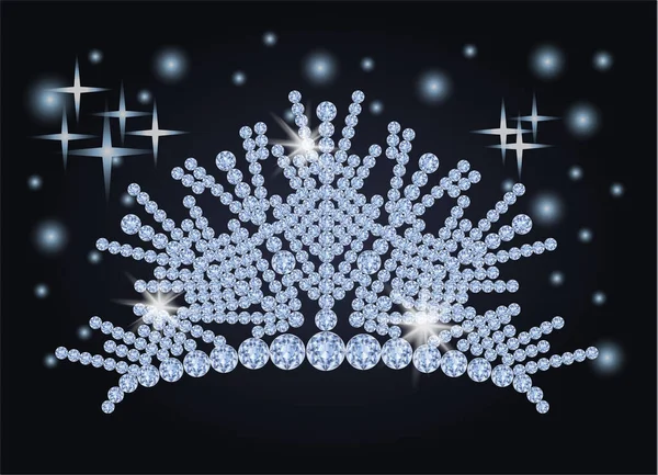 Prinzessin Diamond Crown Vektorillustration — Stockvektor