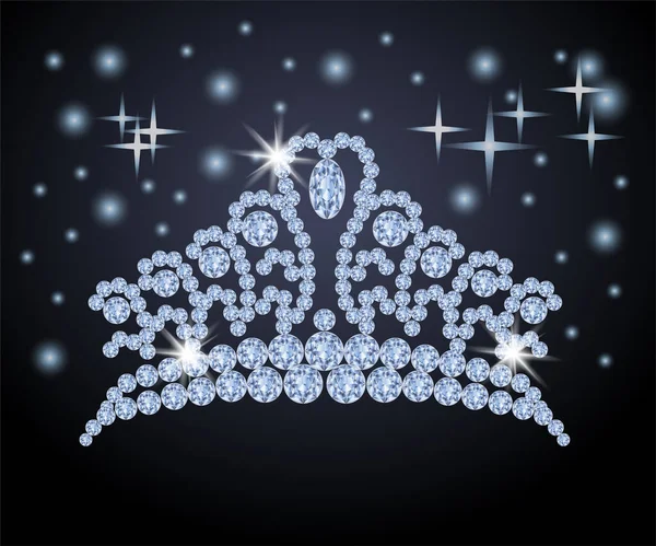 Princesa Diamante Tiara Vector Ilustración — Vector de stock