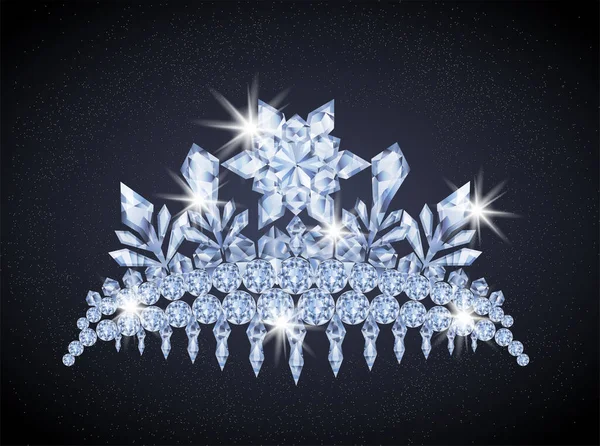 Prinses Diamant Tiara Vector Illustratie — Stockvector