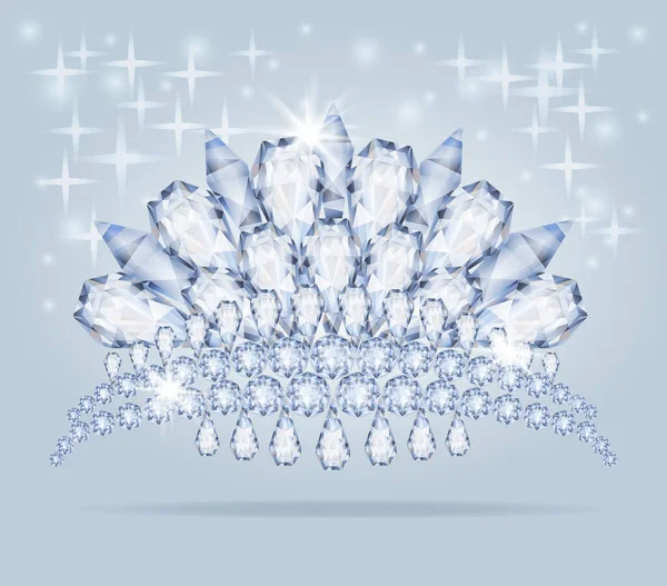 Magnífico Princesa Diamante Tiara Ilustração Vetorial — Vetor de Stock