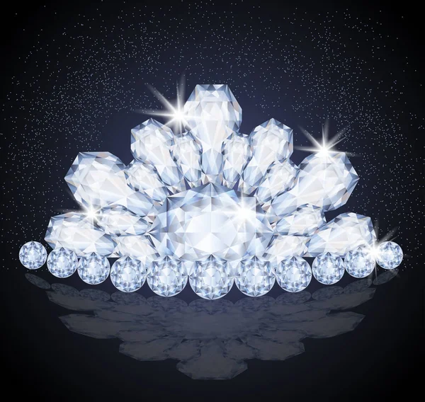 Beautiful Princess Diamond Crown Vector Illustration — Stock Vector