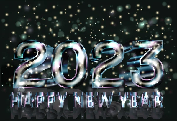 Ευτυχισμένο Νέο Έτος 2023 Vip Κάρτα Διανυσματική Απεικόνιση — Διανυσματικό Αρχείο