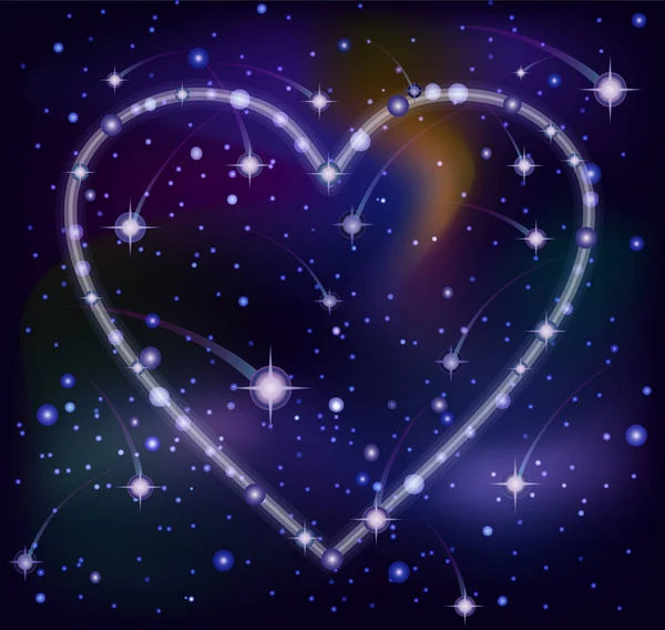 Happy Heart Constellation Background Vector Illustration — Stock Vector