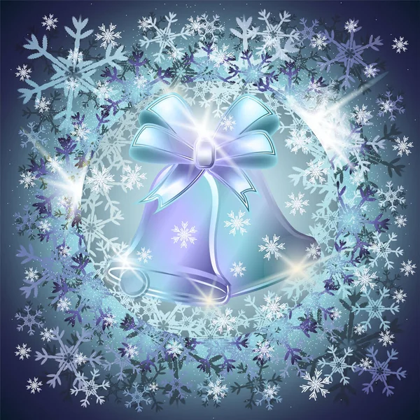 Merry Christmas New Year Card Xmas Bells Vector Illustration — Stock Vector