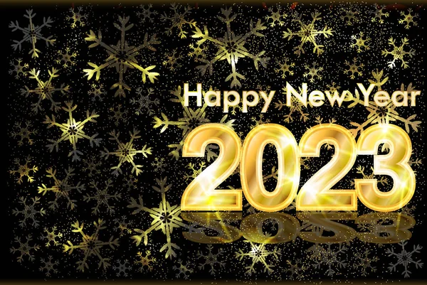 Golden Happy New 2023 Year Background Vector Illustration — Image vectorielle