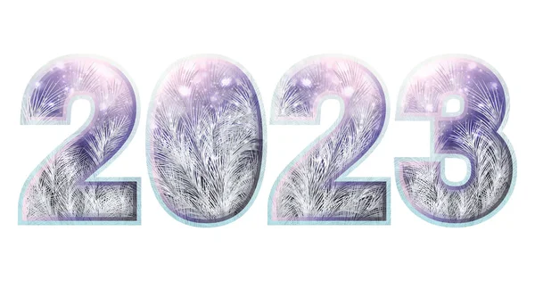 Nuevo Banner Invierno 2023 Años Con Nieve Heladas Ilustración Vectorial — Vector de stock