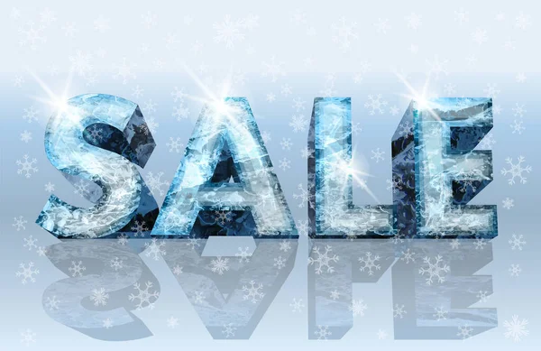Winter Sale Background Ice Letters Vector Illustration — 图库矢量图片