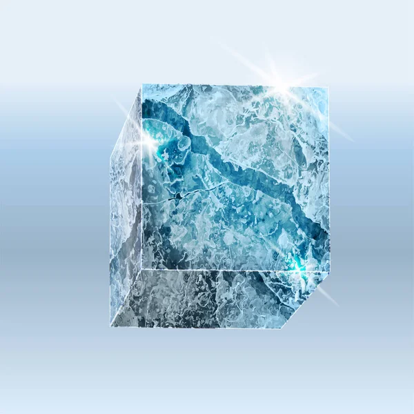 氷の立方体の3Dベクトル図 — ストックベクタ