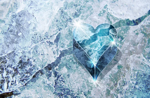 Ice Poker Hjärtan Kort Xmas Bakgrund Vektor Illustration — Stock vektor