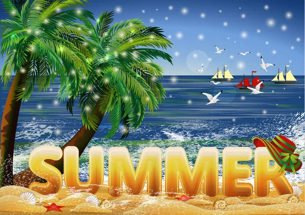 Summer Beach Party Vip Card Illustrazione Vettoriale — Vettoriale Stock