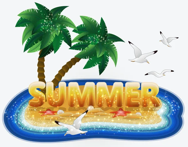 Летняя Вечеринка Пляже Векторная Иллюстрация — стоковый вектор