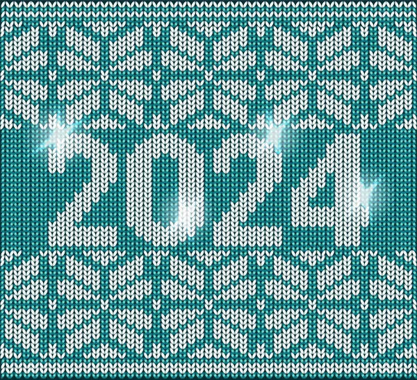 Feliz Ano Novo 2024 Cartão Padrão Malha Ilustração Vetorial — Vetor de Stock