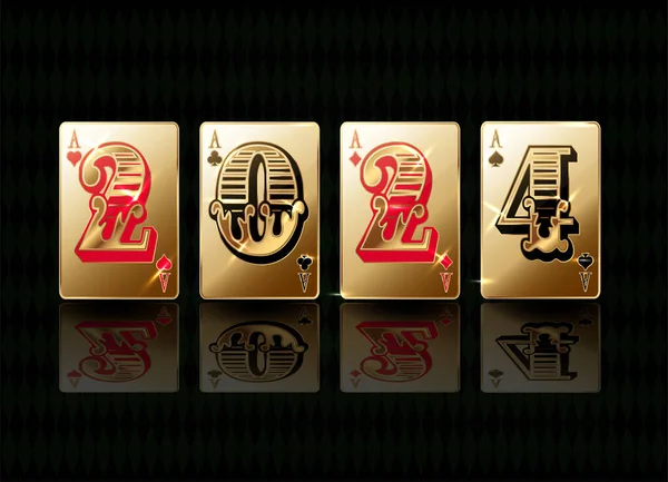 Casino New 2024 Ano Banner Com Cartões Poker Ilustração Vetorial Gráficos Vetores