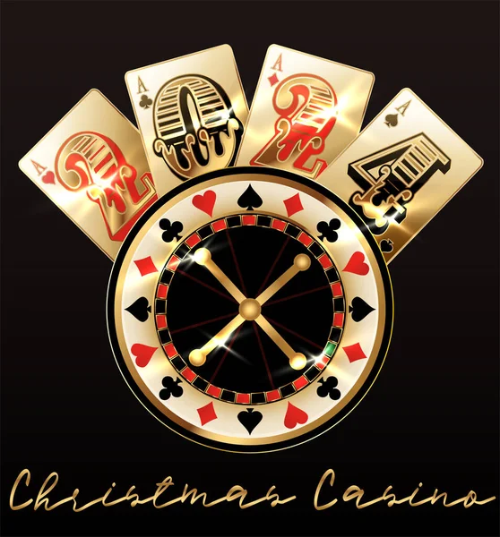 Natal Cassino Novo 2024 Ano Convite Fundo Com Cartões Poker Ilustração De Bancos De Imagens