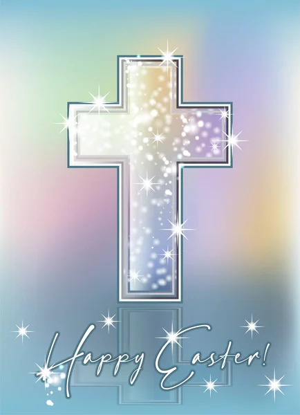 Kristály Húsvéti Keresztköszöntő Kártya Vektor Illusztráció Stock Illusztrációk