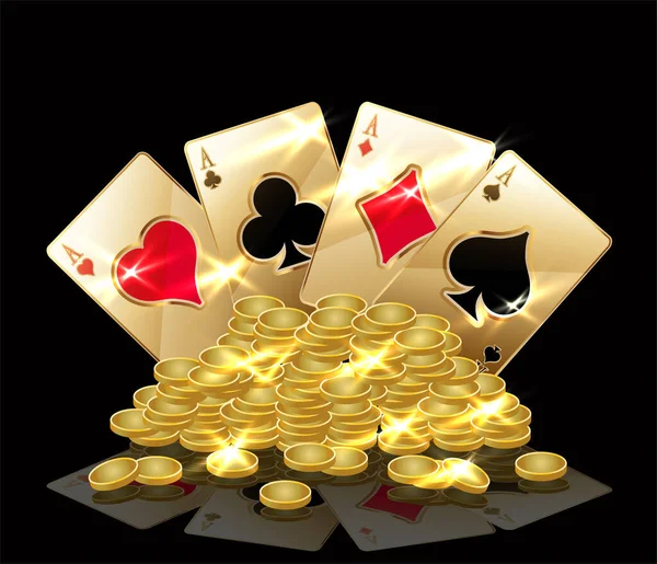 Tło Kasyna Vip Kartami Pokerowymi Ilustracja Wektorowa — Wektor stockowy