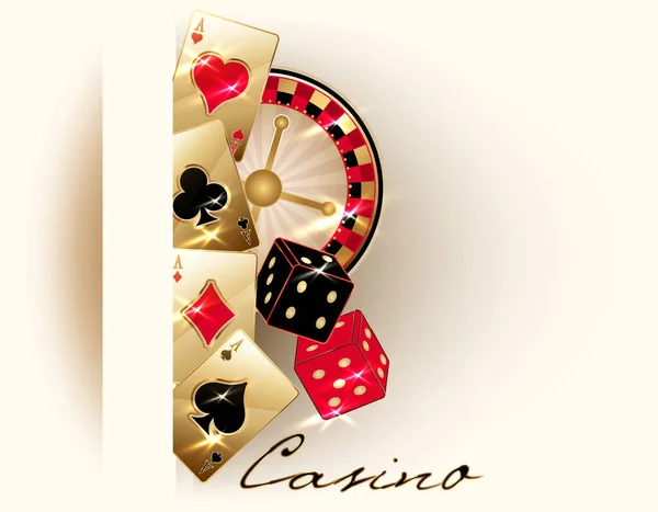 Casino Banner Poker Cards Vector Illustration — Stock Vector