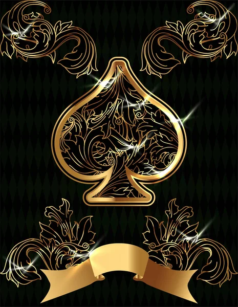 Spades Poker Naipes Ilustración Vectorial — Vector de stock