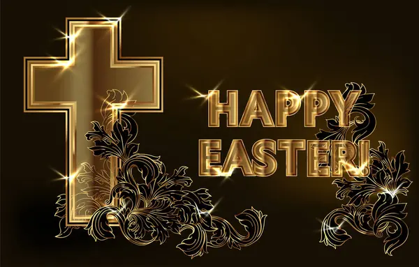Happy Easter Vip Meghívó Kártya Vektor Illusztráció Jogdíjmentes Stock Illusztrációk