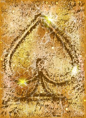 Kum pokeri maça yaz kartı, su altında. vektör illüstrasyonu