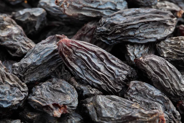 Black Raisins Macro Detail Closeup — Stock Photo, Image