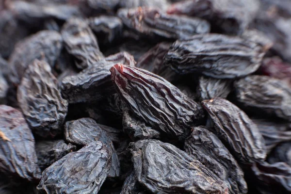 Raisins Noirs Macro Détail Gros Plan — Photo