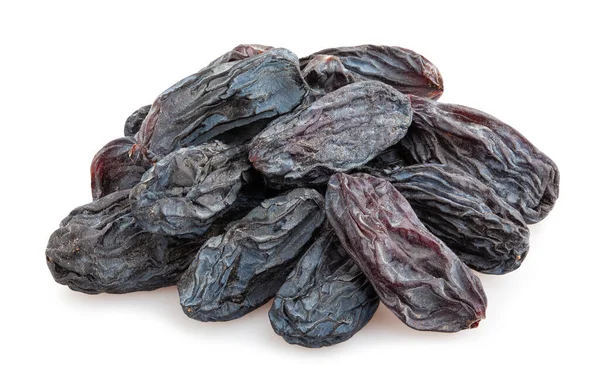 Black Raisins Path Isolated White — Stock Photo, Image