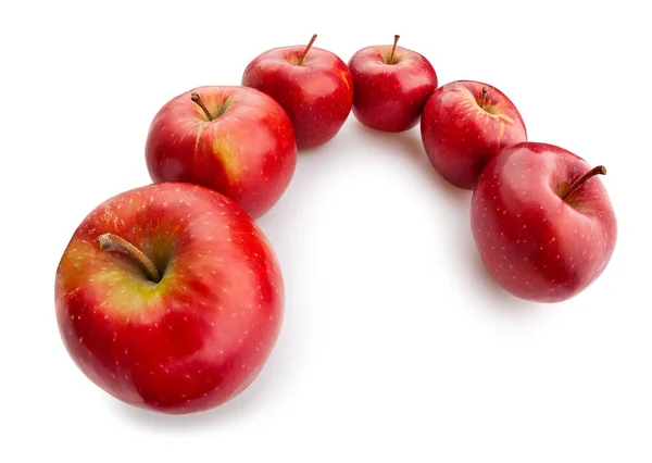 stock image red apple path isolated on white