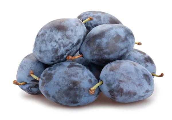 Blue Plums Path Isolated White — Stock Photo, Image