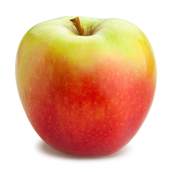 Czerwone Zielone Jabłko Ścieżka Izolowane Białym — Zdjęcie stockowe