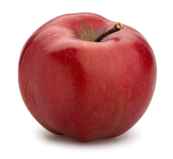 Rote Köstliche Apfelpfad Isoliert Auf Weiß — Stockfoto