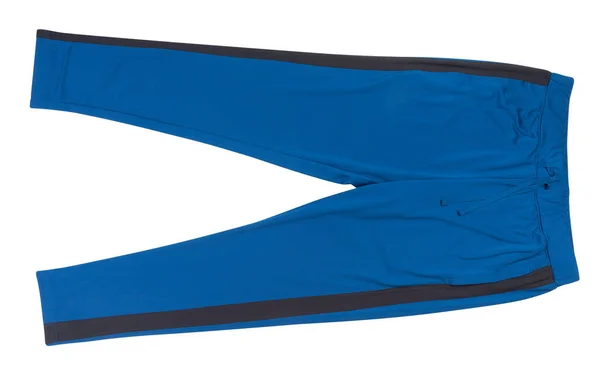 Niebieskie Spodnie Sportowe Ścieżka Izolowane Białym — Zdjęcie stockowe