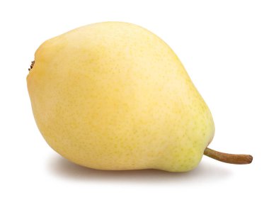 Sarı armut yolu beyazda izole edilmiş.