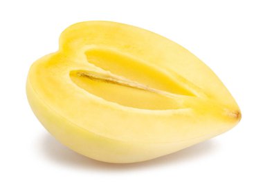 Dilimlenmiş pepino yolu beyaza izole edilmiş