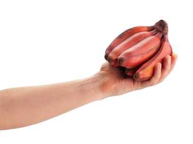 kırmızı muz beyaz yolda izole edilmiş.