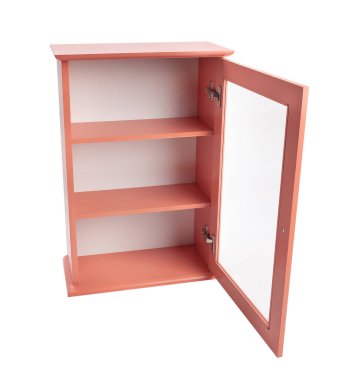 Pembe kabin yolu beyaz üzerinde izole