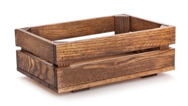 beyaz üzerinde izole ahşap kutu yolu