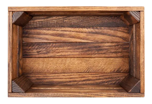 Tahta kutu yolu beyaz üst görünümde izole edildi