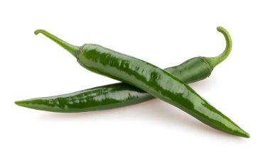 Kırmızı biber yolu beyaza izole edilmiş.