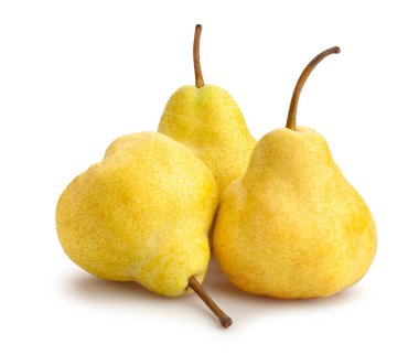 Sarı armut yolu beyazda izole edilmiş.