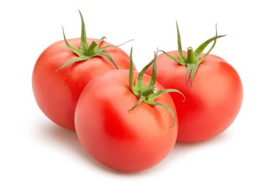 Pembe domates yolu beyaz üzerinde izole