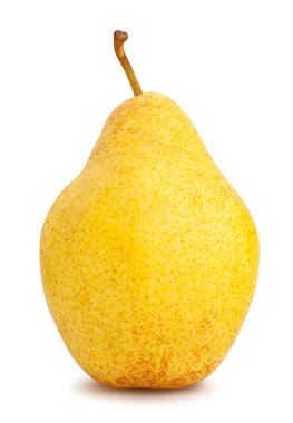 Sarı armut yolu beyazda izole edilmiş.