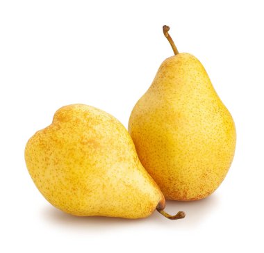 Sarı armut yolu beyazda izole edilmiş.