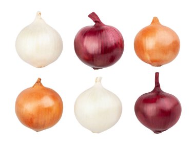 Renkli soğan yolu beyaza izole edilmiş