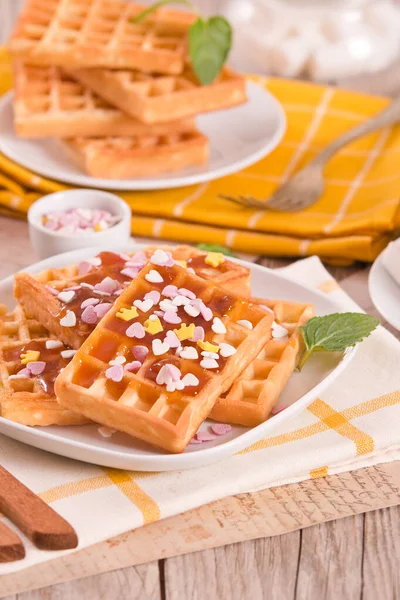 Waffles Jam Confetti — Stock Photo, Image