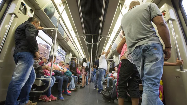 Medellin Colombia March People Using Public Transport Train Metro Subway — Stock Photo, Image